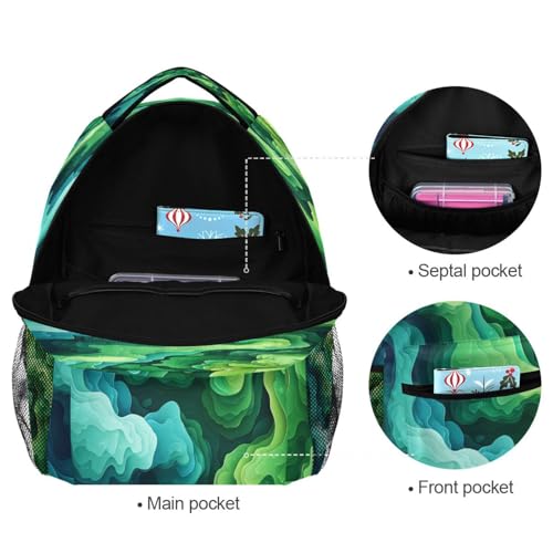 Backpacks for Teens Boys Girls Waterproof Stylish Travel Bags with Chest Strap for Travel Trip Spinach Landscape Style - color: Multicolor04