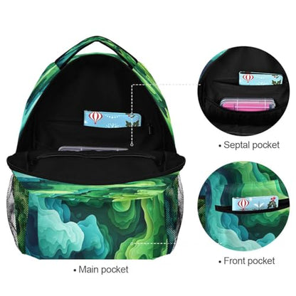 Backpacks for Teens Boys Girls Waterproof Stylish Travel Bags with Chest Strap for Travel Trip Spinach Landscape Style - color: Multicolor04