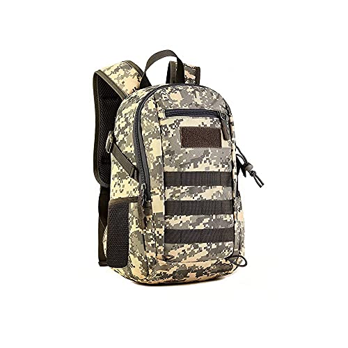 HUNTVP 10L Tactical Backpack Small Backpack Mini Daypack Military MOLLE Rucksack Gear Tactical Assault Pack Bag for Hunting Camping Trekking(10L-ACU Camouflage) - color: Acu Camouflage, size: 10L