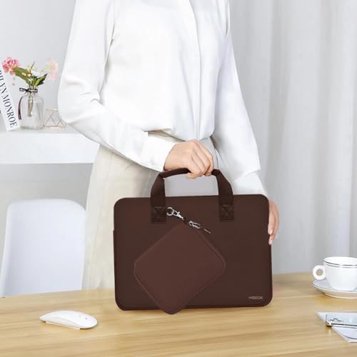 Hseok Laptop Sleeve 14 inch Case with Small Case, Compatible with MacBook Neo 14, MacBook Pro 14 M5/M4/M3/M2/M1, XPS 14 and Most 14 inch Notebooks, Neoprene Computer Handbag,Coffee - color: Coffee, size: 14"