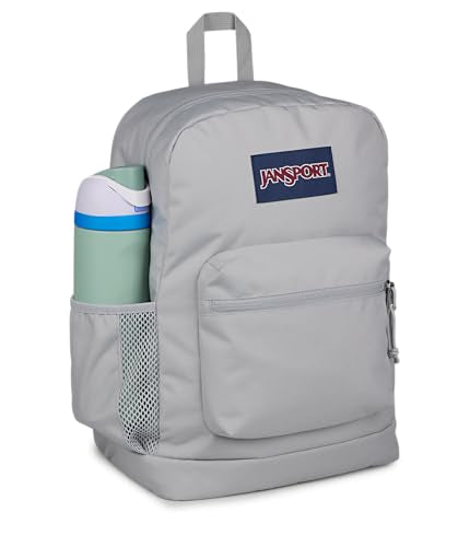 JanSport Cross Town Plus Backpack - Large Main Compartment, Side Water Bottle Pocket, 15-Inch Padded Laptop Sleeve - Grounded Grey - color: Grounded Grey