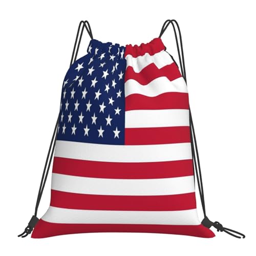 American Flag Drawstring Bag Sport Gym Backpack Beach Travel Sack Draw String Yoga Bag For Men Women - color: American Flag