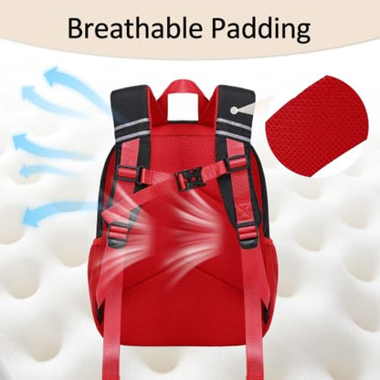 abshoo Kindergarten Backpack for Boys Preschool Backpacks School Bookbag for Kids 4-6(Red and Black) - color: Red-black