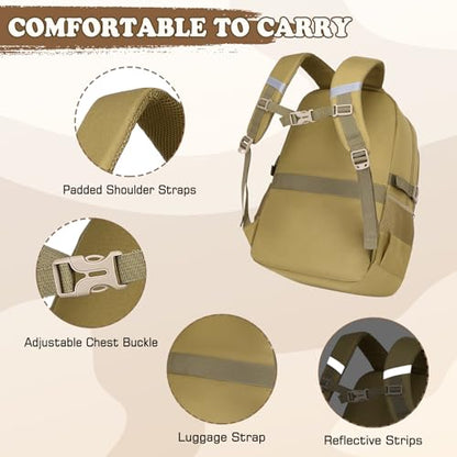 Camo Backpack for Boys, Tactical Boys Backpack with Lunch Box Pencil Case, Kids Backpacks with USB Charging Port, Military Army School Bookbag for Teen Boy Elementary Middle High School Camp - color: Brown