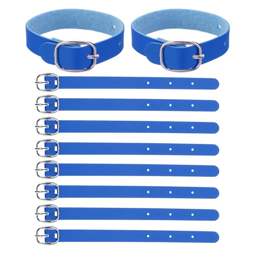 PATIKIL Luggage Tag Strap, 10 Pcs PU Leather Extender Buckle Straps Luggage Tag Luggage Strap Tag Holder Adjustable for Suitcase Hanging Accessories Travel, Blue - color: Blue
