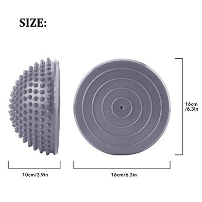 VGEBY Massage Semi Circle Ball, Foot Massage Half Ball Balance Exercise Pods Spiky Kit for Deep Tissue (Color : Silver)