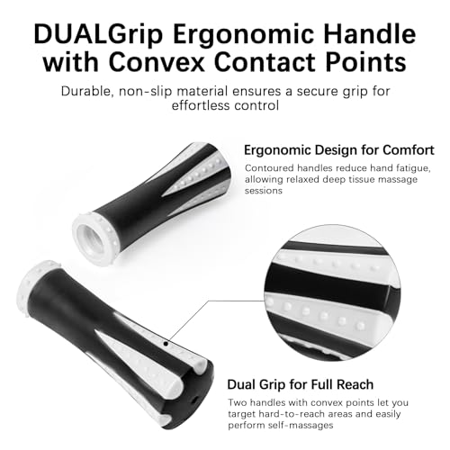 Muscle Roller Massage Roller Stick- Deep Tissue Fascia Blaster for Myofascial Pain Relief, Lymphatic Drainage & Body Sculpting, Handheld Physical Therapy & Recovery Tool (White black-18 inch) - color: White Black
