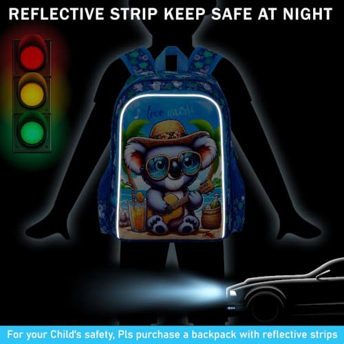 3Pcs Backpack for Boys, 16" Koala Kids Bookbag Set for Elementary Preschool Kindergarten, School Backpacks with Lunch Box(Blue) - color: Koala Blue