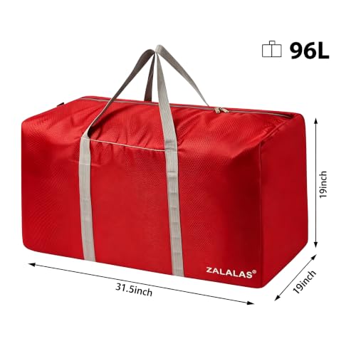Travel Duffle Bag,96L Extra Large Duffel Bag Lightweight,Waterproof Duffle Bag for Men Women,Black (Red) - color: Red