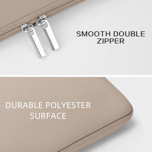 RAINYEAR Laptop Sleeve Case Compatible with 13.3 Inch Notebook Computer Chromebook 14" MacBook Pro/Max M1 M2 M3 M4 M5 Protective Cover Soft Bag with Front Pocket & Accessories Pouch (Khaki) - color: Khaki, size: 13"-13.3"