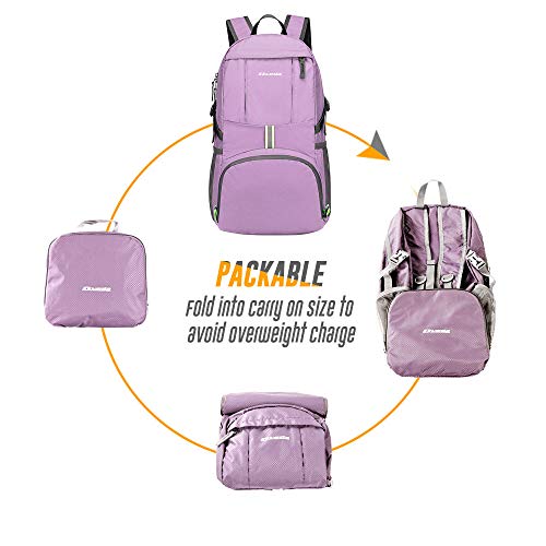 35L Lightweight Packable Backpack Waterproof Durable Hiking Travel Backpack Daypack - color: Pink