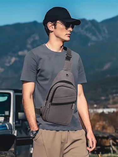EVANCARY Small Sling Bag Crossbody Bags for Women Men, Sling Backpack Chest Daypack Cross Body Bag for Travel Outdoor - color: Deep Grey