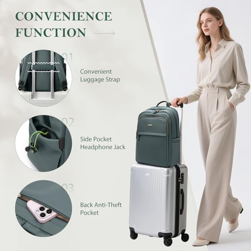 Travel Backpack for Women Personal Carry On Bag Business Weekender Hiking Multilayer Laptop Bag,16 Inch,DarkGreen - color: Upgrade-darkgreen, size: 16 Inch