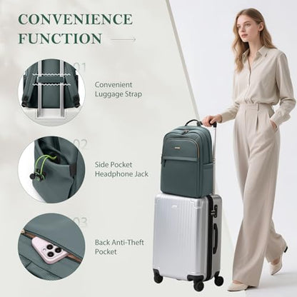 Travel Backpack for Women Personal Carry On Bag Business Weekender Hiking Multilayer Laptop Bag,16 Inch,DarkGreen - color: Upgrade-darkgreen, size: 16 Inch