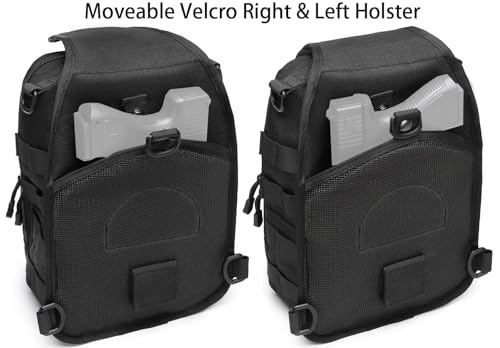Tactical Sling Backpack With Holster Military Crossbody Bag for Men Single Shoulder Back Pack 10L - color: Black 2
