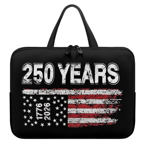 10 Inch Laptop Sleeve American Flag USA 250 Years Laptop Cover Computer Bag Tablet Carrying Case with Handle Tote Bags Notebook Sleeves Handbag Messenger Briefcase for 4th of July Decor - color: American Flag Usa 250 Years, size: 10 Inch
