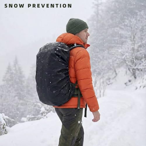 Waterproof Rucksack Cover Backpack Rain Cover 30L-100L for Travel Climbing Hiking (Black+Green, 40L-50L) - color: Black+green, size: 40L-50L