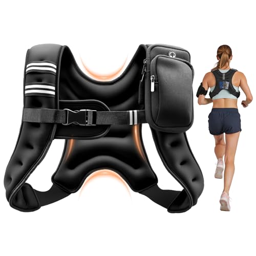 VEVOR Weighted Vest, 6lbs/8lbs/10lbs/25lbs Body Weight Vest for Men Women, with Reflective Stripe, Adjustable Buckle, Workout Equipment for Strength Training, Running, Jogging, Fitness, Muscle Building, Weight Loss - size: 10 lbs