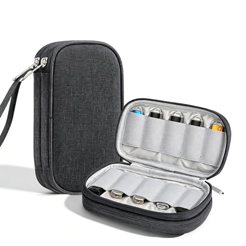 BUBM 20 Slots USB Flash Drive Case, Double Layer Cloth Thumb Drive Organizer, Portable U Disk Storage Holder, Waterproof Electronic Accessories Carrying Bag for USB Drives,Black - color: Black, size: 20 Slots