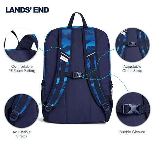 Lands' End Unisex Kids Medium ClassMate Lightweight Durable Elementary School Backpack, Limoges - color: Limoges