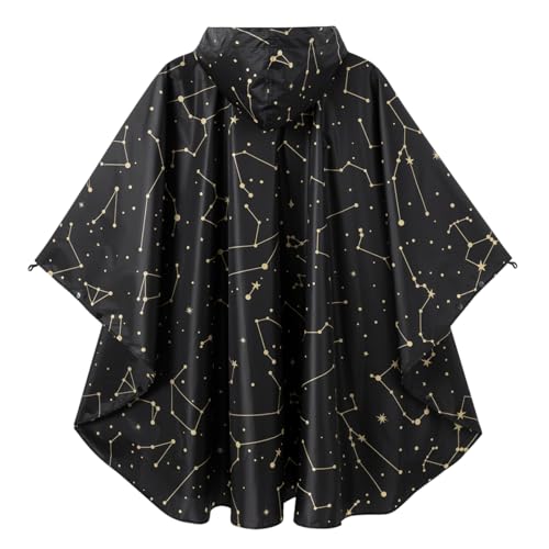 Fashion Hooded Rain Poncho Waterproof Raincoat Jacket with pocket for Women/Men/Adult - color: Irregular Lines