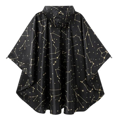 Fashion Hooded Rain Poncho Waterproof Raincoat Jacket with pocket for Women/Men/Adult - color: Irregular Lines
