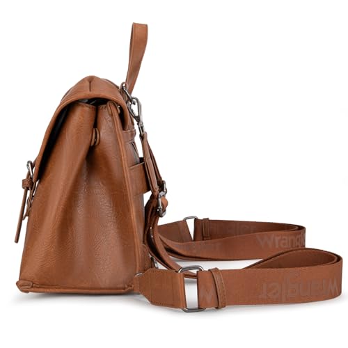 Wrangler Laptop Bag for Women Messenger Bag Briefcase Computer Backpack Convertible Satchel Bag - color: Brown, size: 15.6 inch