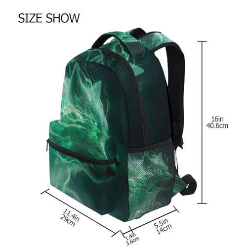 susiyo Green Wolf School Backpack Bookbag Lightweight College Back Pack Travel Camping Casual Daypack for Teens Girls Boys Women Men - color: Green Wolf