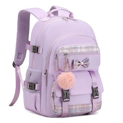 Hey Yoo Cute School Backpack for Girls Backpack for School Bag Bookbag Teen Girl Backpacks for Girls Teens (Purple) - color: Purple