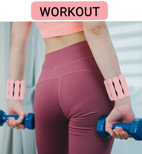 Ankle and Wrist Weights for Women & Men, Adjustable Arm & Leg Weights Set of 2 (1 lb/2 lb Each) Soft Silicone Weighted Bands Weighted Bracelet for Pilates Yoga Dance Walking Running Swimming Water Pool Home Gym Fitness Workout Jogging Gymnastics Aerobics