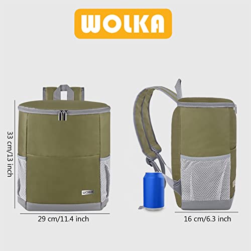 Insulated Cooler Backpack Outdoor - Leak Proof Backpack Cooler 30 Cans, Waterproof Lightweight Cooler Bag for 12h Hot/Cold Retention - Soft Cooler for Travel, Camping, Beach, Lunch - color: Olive-Green