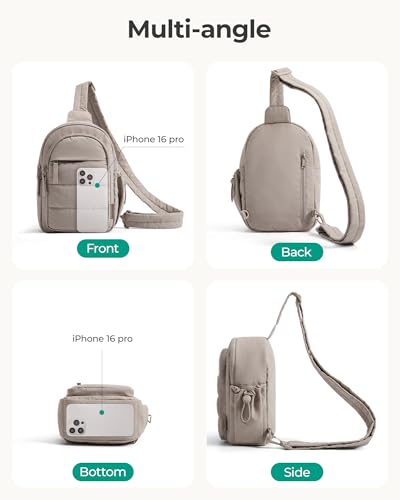 BAGSMART Small Sling Bag for Women, Puffer Crossbody Bag Purses Hobo Handbag Fanny Packs for Travel Hiking - color: Checkered