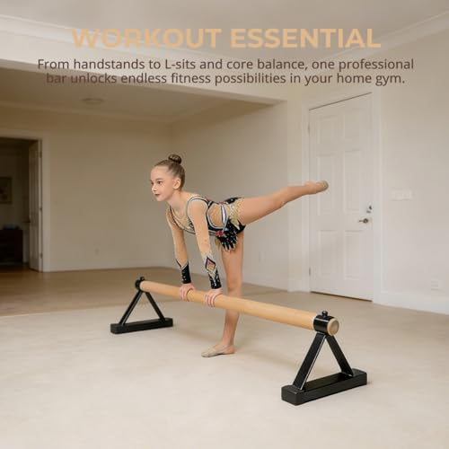 Gymnastics Pirouette Bar,Floor Bar Gymnastics for Handstand Training,54 inch Wooden Floor Bar Gymnastics, Floor Bar Push Up Bar Suitable for Gymnasts Handstand Floor Training Gymnast Gift
