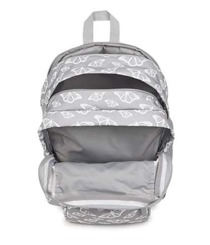 JanSport Laptop Backpack - Computer Bag with 2 Compartments, Ergonomic Shoulder Straps, 15” Laptop Sleeve, Haul Handle - Flutter By Grey - color: Flutter By Grey