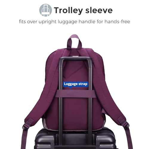 Swissdigital Design Big Student Laptop Backpack with Fun Personalized Patches For College Boy & Girl, Middle High School Teen Bookbag Cool Travel Daypack Purple - Includes 3 Patches | SD1718-51 - color: Dark Purple