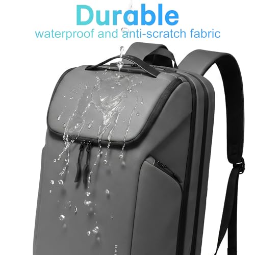 FUTURE AESTHETICS Business Commute Backpack for Men and Women, Waterproof 15.6 Inch Laptop Backpack, Durable Flight-Approved Travel Backpack for Work/College,Grey - color: Grey
