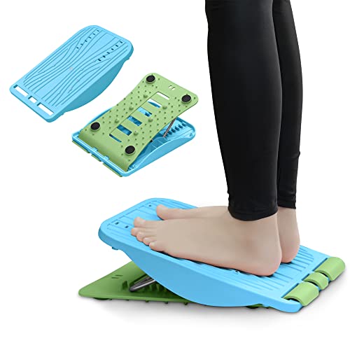 3-in-1 Adjustable Incline Slant Board for Calf Stretching Ankle, Foot Massage, 10 Changeable Levels Rocker Board for Plantar Fasciitis Physical Therapy Equipment – Blue