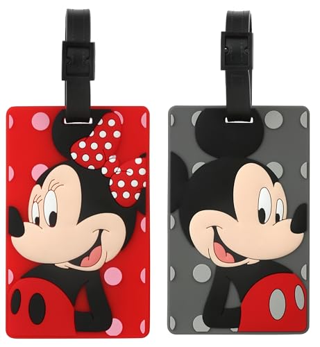 Cute Luggage Tags for Suitcases 2-Pack Cute Silicone Luggage Tag with Name ID Card Funny Suitcase Label (Cartoon pattern-01) - style: cartoon pattern-01