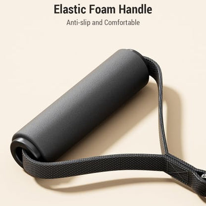 Fitness Pump Adjustable Resistance Band 3 to 17kg Home Exercise Equipment Portable Cable Machine for Arms Legs Chest for Home Training Gym - color: Black and Grey