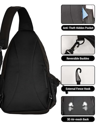 Warping Point Pickleball Bag, Adjustable Large Capacity Pickleball Crossbody Backpack for Women Men, Sling Padel Bag Hold 2 to 4 Paddles with Multiple Compartments, Wet & Safety Pocket Fence Hook - color: Pickleball Bag - Black