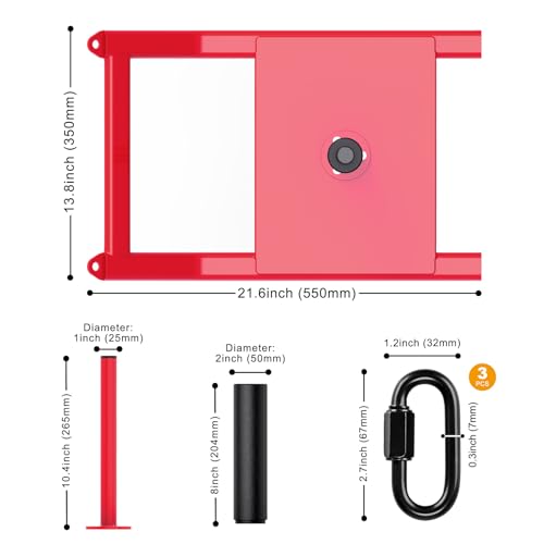 Kipika Weight Sled, Workout Sled, Fitness Strength Training Sled, Speed Training Sled for Athletic Exercise, Speed Improvement, Easily Through Obstacles, Suitable for 1" & 2" Weight Plate - color: A- Red