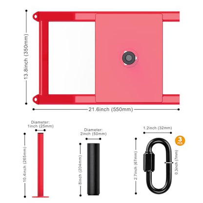 Kipika Weight Sled, Workout Sled, Fitness Strength Training Sled, Speed Training Sled for Athletic Exercise, Speed Improvement, Easily Through Obstacles, Suitable for 1" & 2" Weight Plate - color: A- Red