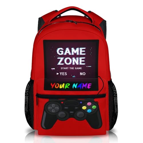 School Backpack for Boys School, Custom Gamer Bookbag for Kids Kindergarten Elementary Primary Middle College, 17 Inch Large Capacity Personalized Gaming Daypack for Travel Work Hiking - color: Game6
