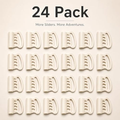 3/4 Inch Sternum Strap Sliders 24 Pack, Beige Backpack Chest Strap Adjusters, Sternum Strap Adjuster Buckles for 3/4" Webbing, Replacement Hardware for Hiking Bags, Packs & Outdoor Gear
