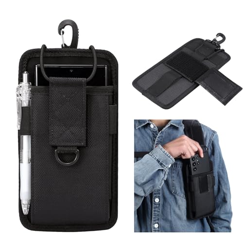 Compatible with iPhone 16 15 14 13 12 Pro XR Backpack Strap Pouch,Backpack Attachment Cell Phone Pouch Holster Belt Clip Holder Carrying Case for Galaxy S25,S24,S23 Plus,S22 - color: 6.5 Inch(Fit iP 15 16 Pro)