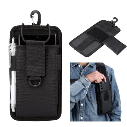 Compatible with iPhone 16 15 14 13 12 Pro XR Backpack Strap Pouch,Backpack Attachment Cell Phone Pouch Holster Belt Clip Holder Carrying Case for Galaxy S25,S24,S23 Plus,S22 - color: 6.5 Inch(Fit iP 15 16 Pro)