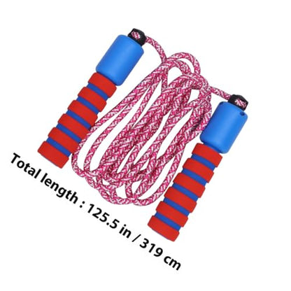 2Pcs Counting Jump Rope, Cotton Skipping Rope with Digital Counter, Interactive Fitness for Workout and Game, Purple-Pink and Red-Blue Pair
