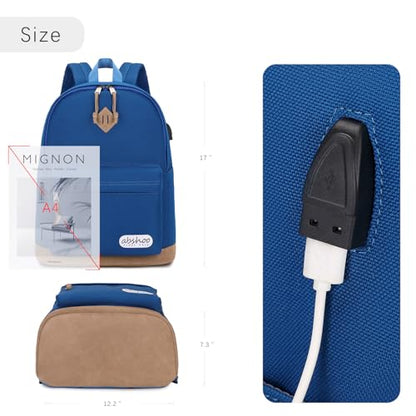 abshoo Basic Students Backpack For School Middle High School Water Resistant College Bookbag Travel Daypack (Klein Blue) - color: Klein Blue