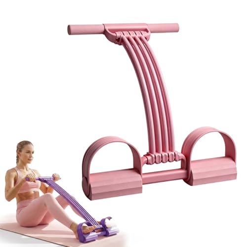 Upgrade Pedal Resistance Bands with Handles, 8 Tube Pedal Resistance Device, Soft Durable Fashion Puller Exercise, Home Exercise Equipment for Full Body Workout Waist, Arm, Leg - color: Pink