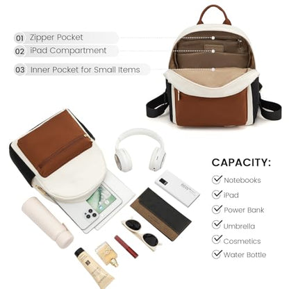 LOVEVOOK Backpack for Women Light Weight Waterproof Backpack Purses Daily Backpack… | Light Weight - color: Beige/Brown/Black